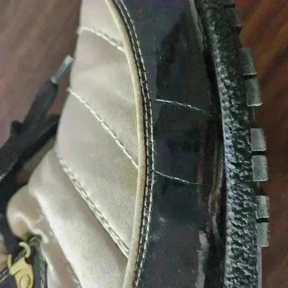 Sporto Quilted Champagne Nylon Winter Bootie with Faux Fur Lining Size 10 - Picture 6 of 11